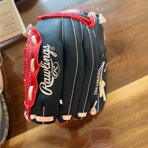 Rawlings Navy and Red Baseball Glove